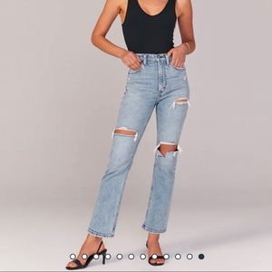 Abercrombie ultra high rise ankle straight jeans